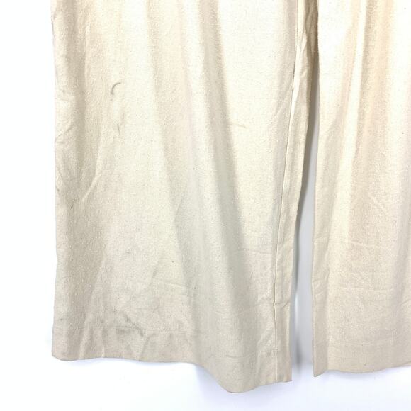 Jenni Kayne Relaxed Trouser Pant Womens Sz 10 Ivory Raw Silk Wide Leg *READ - Picture 6 of 11